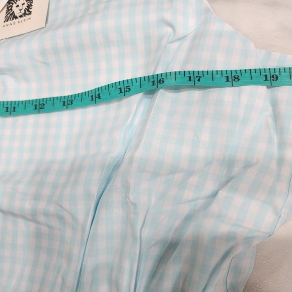 ANNE KLEIN,  NEW WITH TAGS,  Blue& White Gingham sleveless Midi dress. - Picture 8 of 16